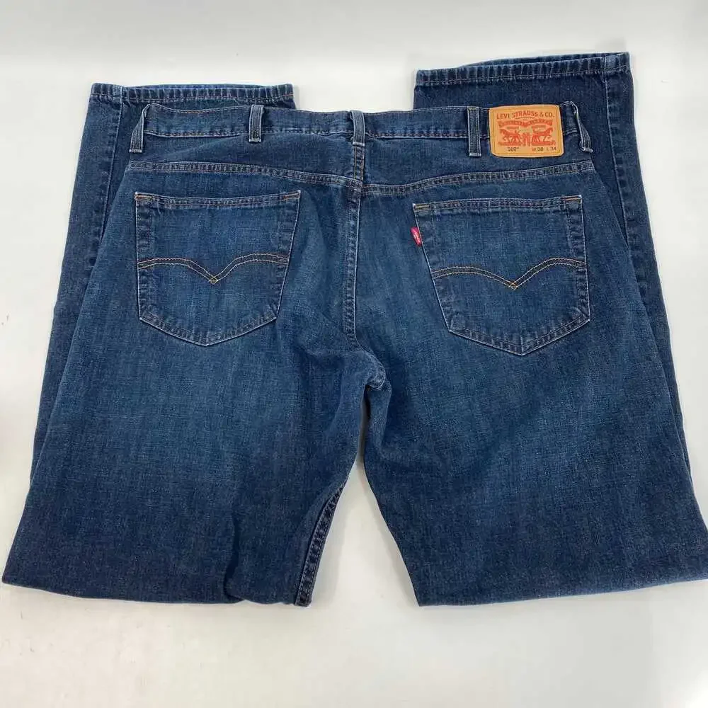 Levi's Blue Dark Wash 569 Straight Jeans | Size 38 Regular